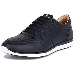 Play Sneakers for Men| Casual Lace-Up Shoes with Patina Finish, Cushion Sole, and Breathable Inner | Comfortable, Lightweight, Stylish, Trendy (SNK-DE)