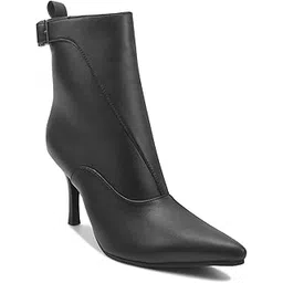 Pointed-Toe Stiletto Ankle Black Boots for Women