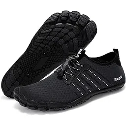 Pool Shoes Quick Dry Barefoot Water Aqua Sport Beach Swim Surf Hiking Diving Walking for Men Women Black 7.5