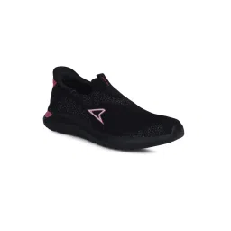 Power Womens Black Lightweight Slip-On Running Shoes