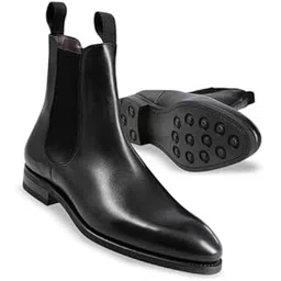 Premium Black Leather Chelsea Boots, Classic Dress Style, Elastic Side Panels, Slip-on Design size 9