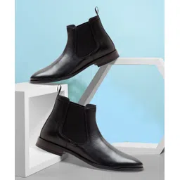 Premium Leather Pull Tab Elasticated Side Cushioned Insole Chelsea Boots For Men