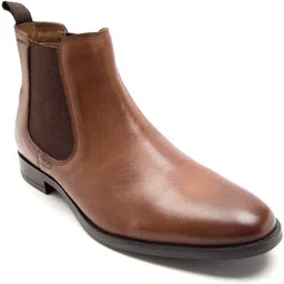 Premium Leather Pull Tab Elasticated Side Cushioned Insole Chelsea Boots For Men