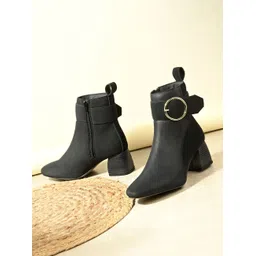 Premium Lightweight Black Block Heel Casual Boots for Women Boots For Women
