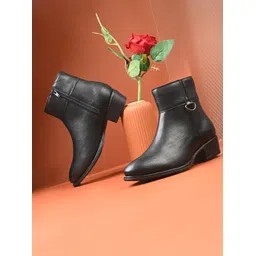 Premium Lightweight Black Buckle Details Casual Boots for Women Boots For Women