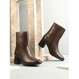 Premium Lightweight Brown Block Heel Casual Boots for Women Boots For Women