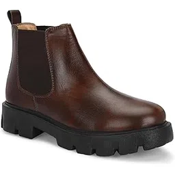 Premium PU Chelsea Boots|Soft Cushioned Chunky Insole |Slip-Resistance|Dynamic Feet Support|Arch Support Boots | Height Increasing Boots for Men