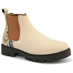 Printed Mid Top Chelsea Boots For Woman