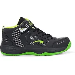 Pro ASE Basketball Shoes with Rubber Sole & Breathable Upper | Indoor & Outdoor Court | Shock Absorption Lining, Anti-Slip, Lightweight & Durable with Velcro for Best Fit | Men, Women & Unisex | Black, Green, Orange, Blue