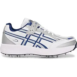 Pro ASE Lightweight Cricket Shoes - Durable & Comfortable | Ideal for Turf, Ground & Hard Surfaces | Allrounder Design with Metal Spikes, Velcro & Superior Grip | White, Blue, Green, Red