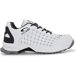 Pro ASE Lightweight Cricket Shoes - Durable & Comfortable | Ideal for Turf, Ground & Hard Surfaces | Allrounder Design with Studs & Superior Grip | White, Blue, Grey, Orange