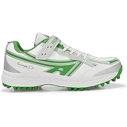 Pro ASE Lightweight Cricket Shoes - Durable & Comfortable | Ideal for Turf, Ground & Hard Surfaces | Allrounder Design with Studs, Velcro & Superior Grip | White, Blue, Green, Red