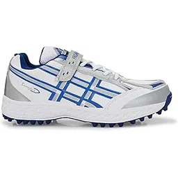 Pro ASE Lightweight Cricket Shoes - Durable & Comfortable | Ideal for Turf, Ground & Hard Surfaces | Allrounder Design with Studs, Velcro & Superior Grip | White, Blue, Green, Red