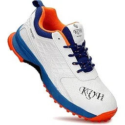 PRO KVH Lightweight Cricket Shoes for Men Rubber Spikes, Water-Resistant Footwear for Outdoor and Field Sports with All Round Performance