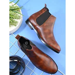PRODOCK Men Leather Mid-Top Chelsea Boots
