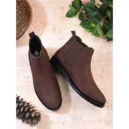 PRODOCK Men Mid-Top Block Heel Chelsea Boots