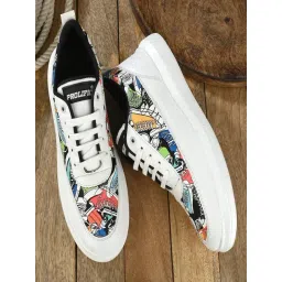 Prolific Men's White Casual Sneakers