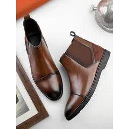 Provogue Men Casual Block-Heeled Chelsea Boots