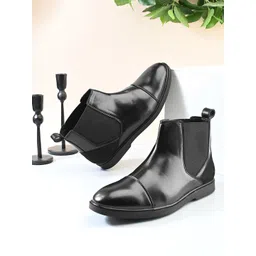 Provogue Men Mid-Ankle Round Toe Chelsea Boots