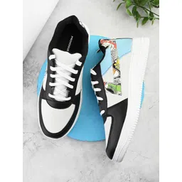 Provogue Men Printed Round Toe Lace Ups Antibacterial Sneakers