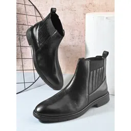 Provogue Men Round Toe Zip Chelsea Boots