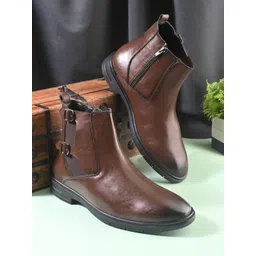 Provogue Men Round Toe Zip Chelsea Boots