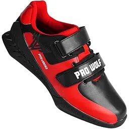 PRx800 Wider Toe Box Weightlifting and Powerlifting Squat Gym Shoe (Red, 10)