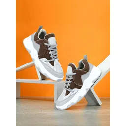 PSSHOES Men Colourblocked Lace-Ups Lightweight Sneakers Casual Shoes