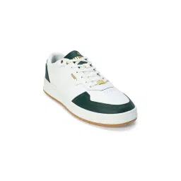 Puma Court Classic Lux Unisex White & Green Sneakers
