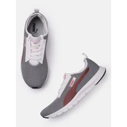 Puma Men Charcoal Grey & White Solid Reflex Regular Sneakers