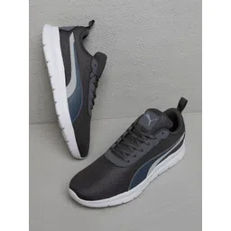 Puma Men Grey Leather Running Shoes