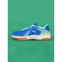 Puma Unisex Badminton Smash Racing Blue & Speed Green Indoor Court Shoes