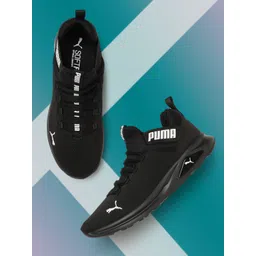 Puma Unisex Black Textile Running Non-Marking Shoes