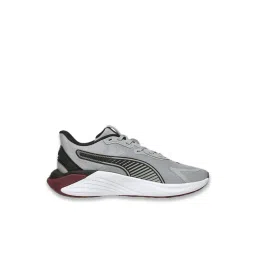 Puma Unisex Grey Echo, Ruby Shimmer & Black PWR Hybrid Training Shoes