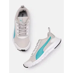 Puma Women Beige & Turquoise Blue Pacific Maze Colourblocked Sneakers