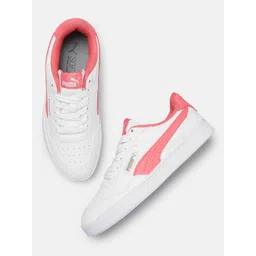 Puma Women Courtismo Perforations Pink Strip Sneakers