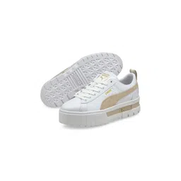 Puma Women White Colourblocked Mayze Lth Leather Sneakers