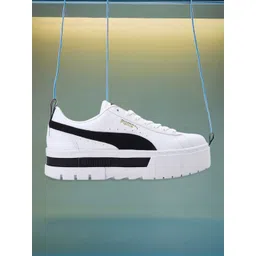 Puma Women White Leather Sneakers