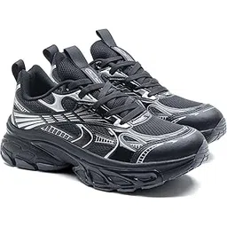 Quantum-23 Men’s Sporty Sneakers | Lightweight Running & Casual Shoes for Men | Breathable Mesh Upper, Soft Cushion & Anti-Slip Grip Sole