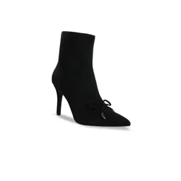 RAG & CO Women Pointed Toe Mid-Top Bow Detail Stiletto Ankle Boots