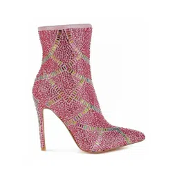 Rag & Co Women's Fuchsia Stiletto Booties