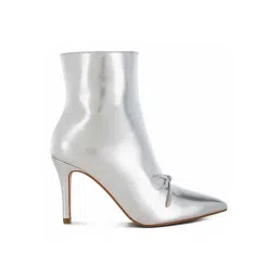 Rag & Co Women's Silver Stiletto Booties