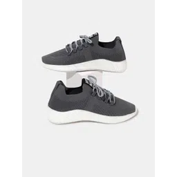 RapidBox Men Grey Woven Design Sneakers