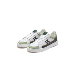 RARE RABBIT Men Perforations Leather Lace-Ups Round Toe Sneakers