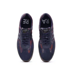 RARE RABBIT Men Printed Leather Lace-Up Sneakers