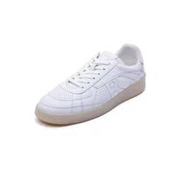 RARE RABBIT Men Rango White Leather Lace-Up Closure Sneaker