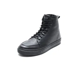 RARE RABBIT Men Round Toe Leather Lace-Ups Regular Boots