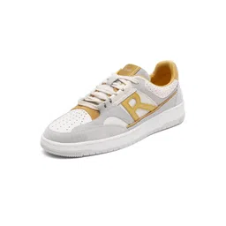 RARE RABBIT Men VOLGA Grey Perforations Leather Sneakers