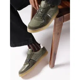 Rare Rabbit Men's Olive Sneakers