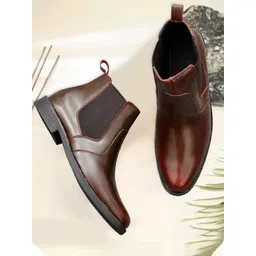 RDXO Men Casual Block-Heeled Chelsea Boots